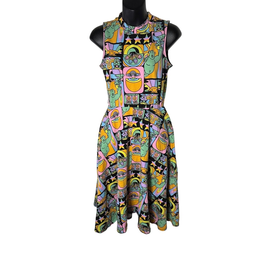 Nooworks women's medium dahlia dress Dreyfus dopamine maximalist art to wear